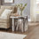 Table de bout ronde rectangulaire en faux marbre Roundhill Furniture Cavira
