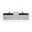 Ensemble de meuble-lavabo double mural 104 po Golitz-208264387