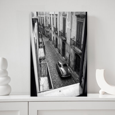 The Car In The Alley Retro Vintage Wall Art