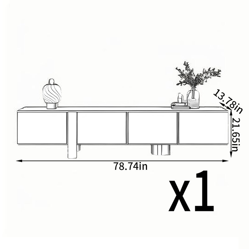 Meuble télé moderne et luxueux, Gris, 78.74"
