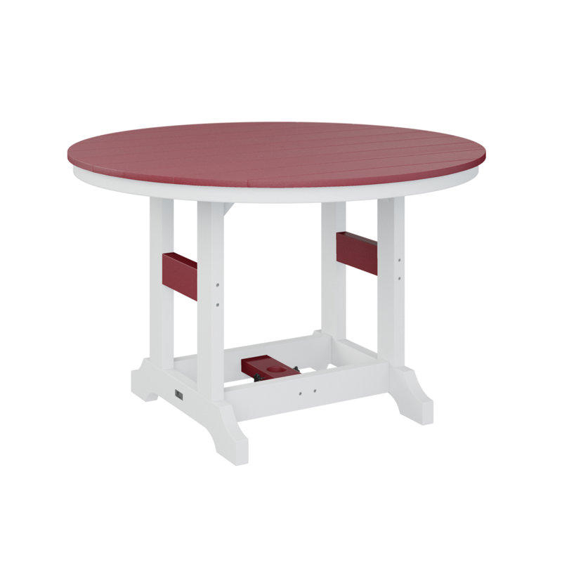Table de salle à manger ronde 48 po Berlin Classic, Rouge écarlate, H 30,87 po x l 48 po x P 48 po