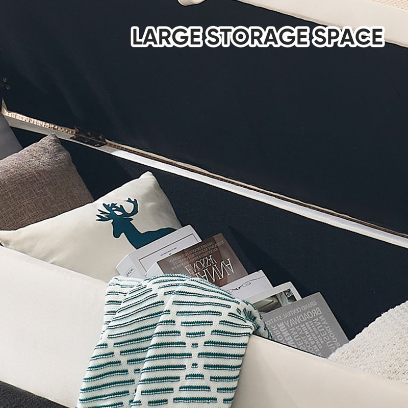 Velvet Upholstered Storage Bench