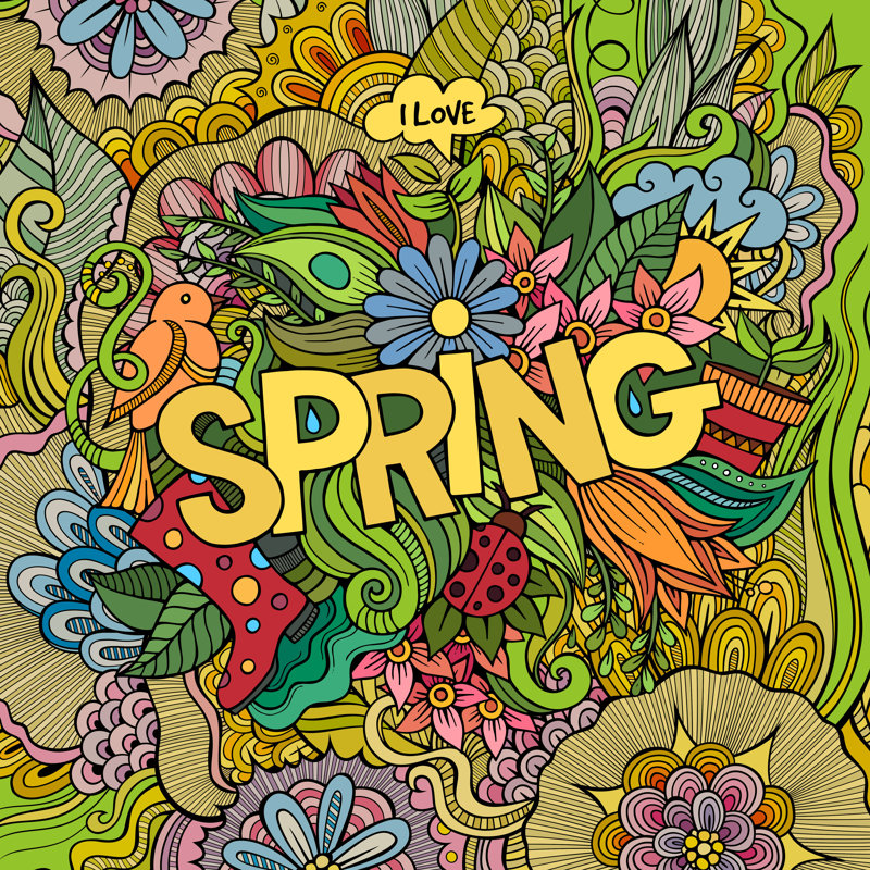 Colourful Spring Background - Wrapped Canvas Print, 51cm H x 51cm W