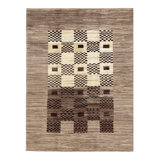 Canvello Brown Fine Hand Knotted Silkroad Gabbeh Rug - 5' X 6'6"