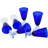 Mid 20th Century Blue Glasses W/ Textured Stem- Set Of 6