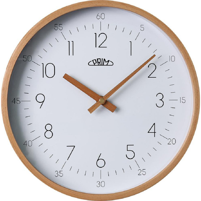 Wood Wall Clock, White