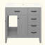 Meuble-lavabo 36 po avec lavabo, armoire de salle de bain grise avec tiroirs, structure solide et panneau de fibres à densité moyenne