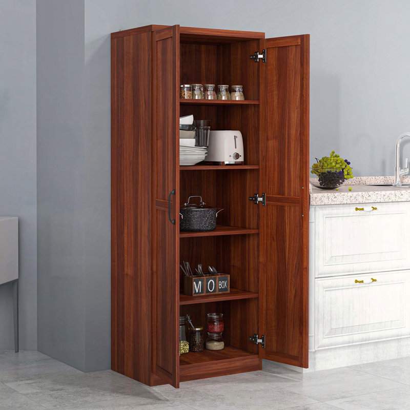 Two-Door Kitchen Pantry with Adjustable Shelves