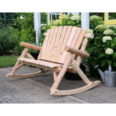 53" X 42" X 40" Natural Wood Rocking Loveseat