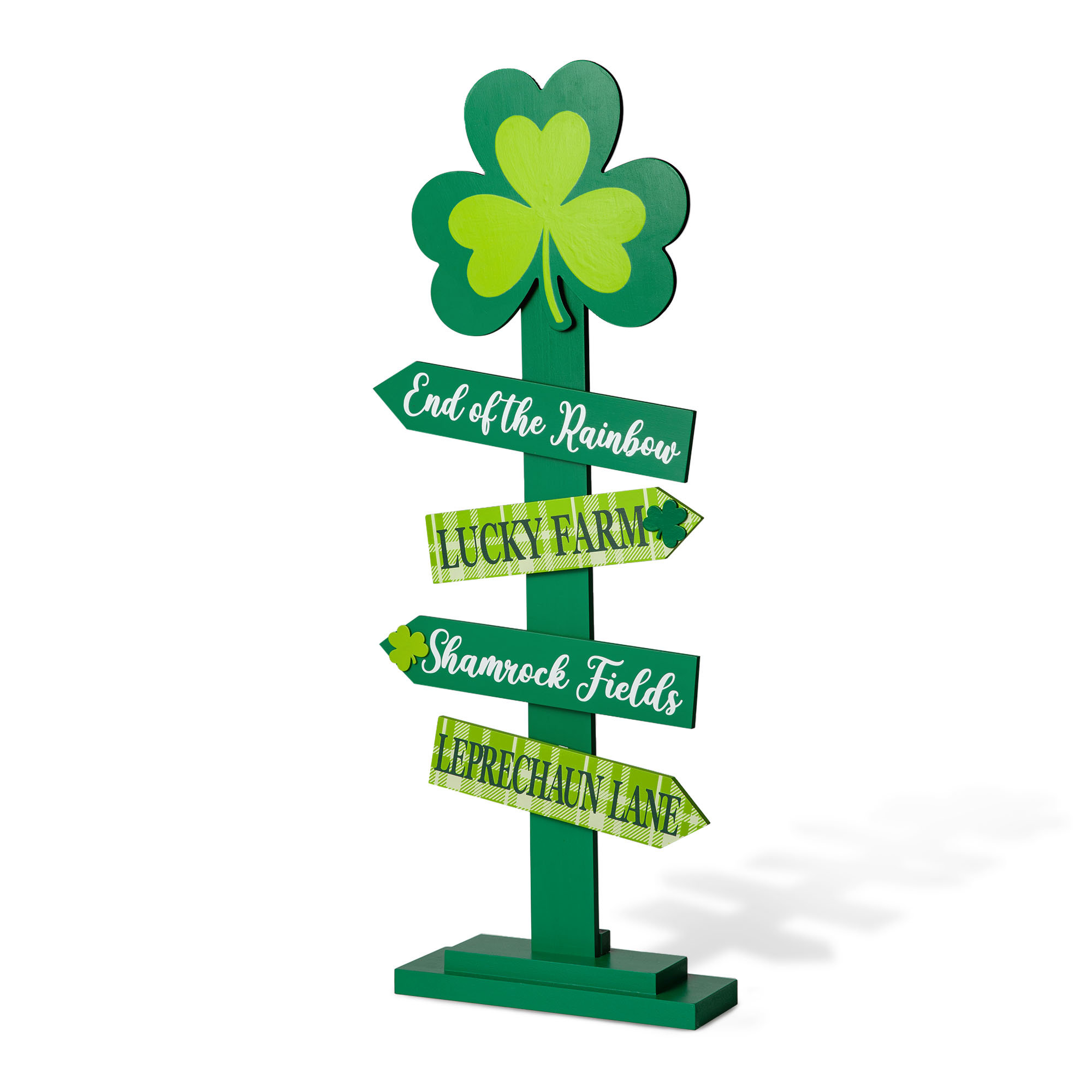 36"H St. Patrick's Wood Shamrock Word Sign Porch Decor(KD)