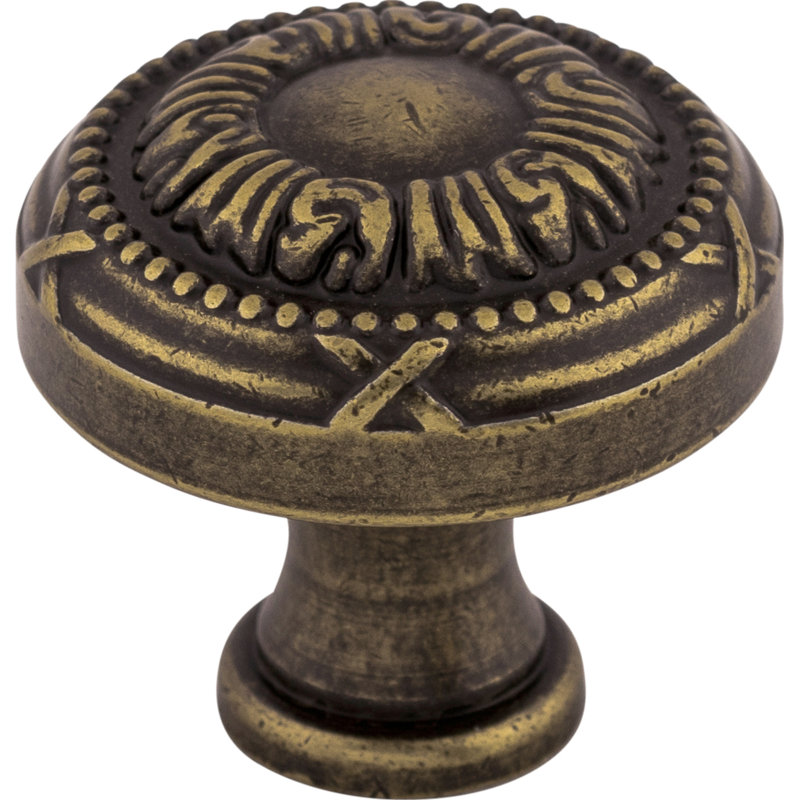 Ribbon 1 1/4" Diameter Round Knob, German Bronze