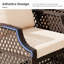 Ensemble de mobilier de patio 7 pièces, ensemble de conversation en osier avec chaises pivotantes, 2 repose-pieds et table d'appoint en verre-111338126