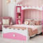 Lit plateforme en bois de style château avec tablette de rangement, lit simple Dreamy-858327863
