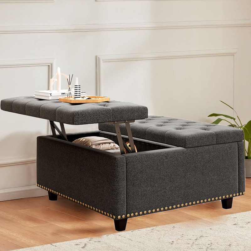 Table basse simple Carterville, Gris foncé