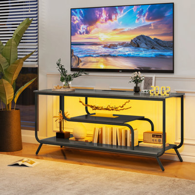 There Are Installation Videos And Scene Videos. Tv Socket And Led Light - Tv Stand Tv Up To 55 ", Small Unit Modern Tv Console