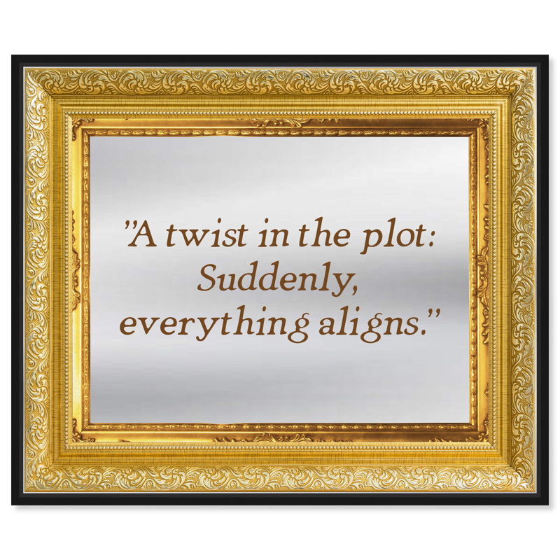 Plot Twist TypographyFramed Mirror by Oliver Gal, Black