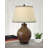 Venezia 28" Coffee Brushstrokes Glass Table Lamp