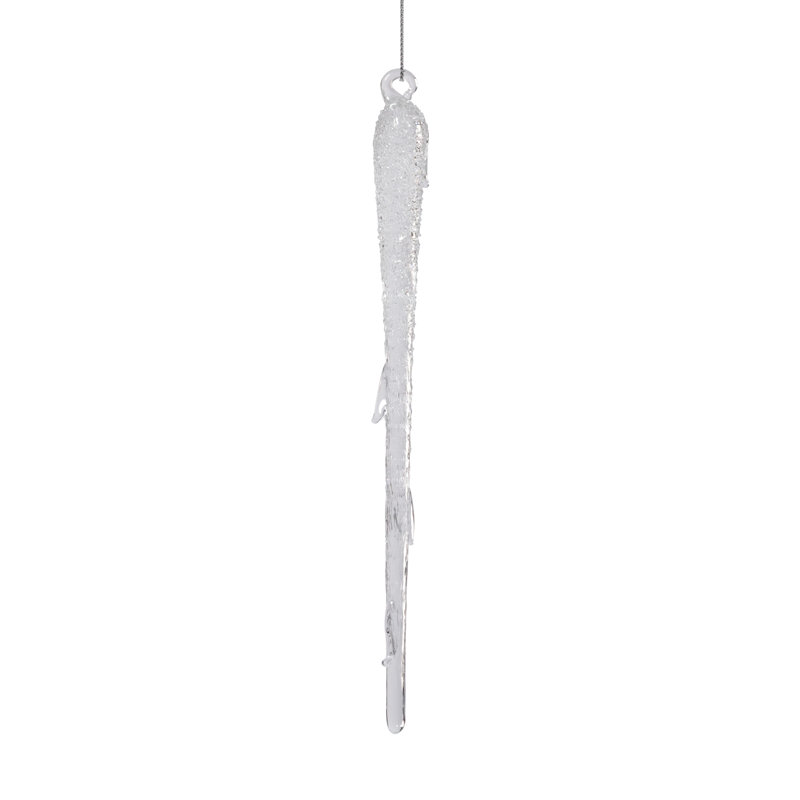 Ornements de glaçons en verre transparent, 12 pièces suspendues (4 ensembles de 3)