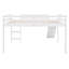 Lit mezzanine avec glissade, conception multifonctionnelle, lit double (blanc)