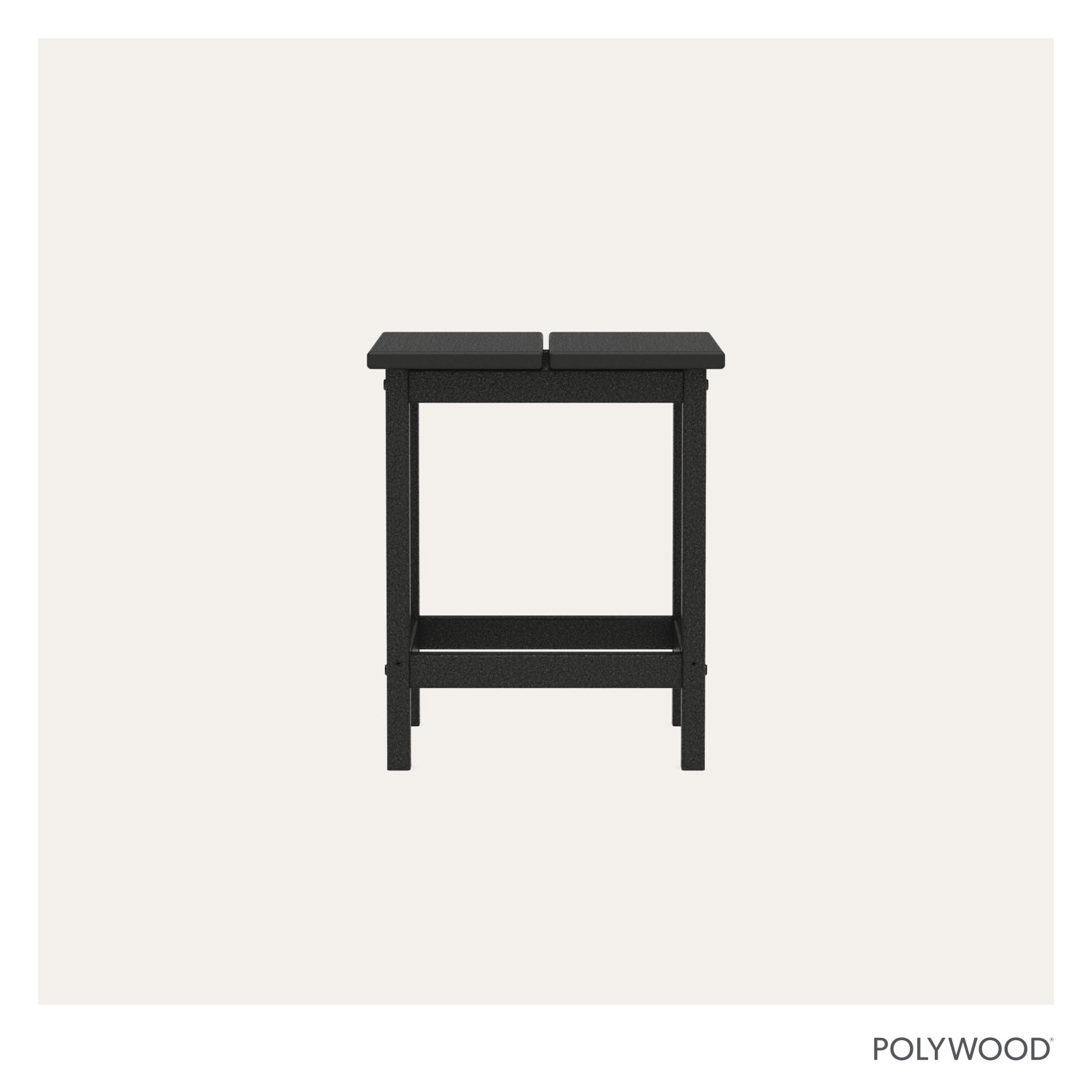 POLYWOOD® Studio 15" Patio Side Table, Black