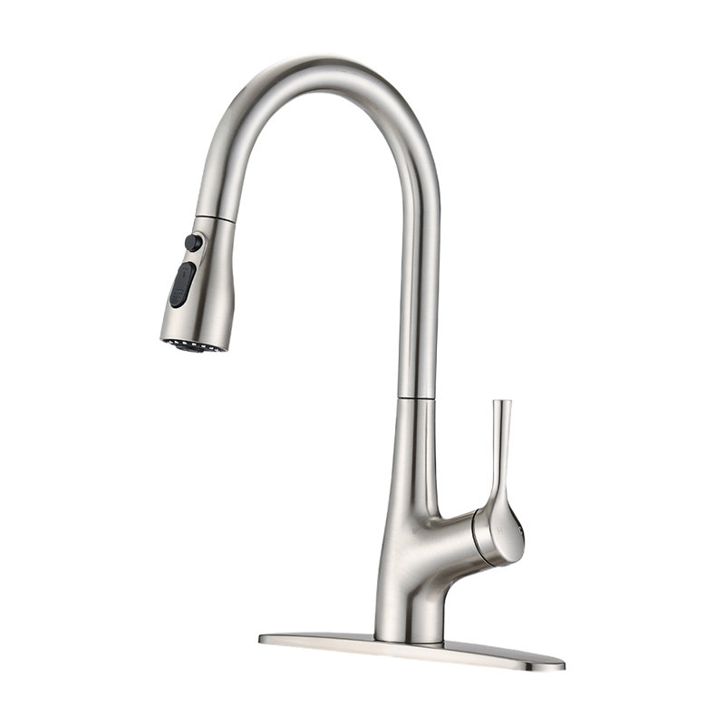 TITAMORE Pull Down Kitchen Faucet, Brushed Nickel