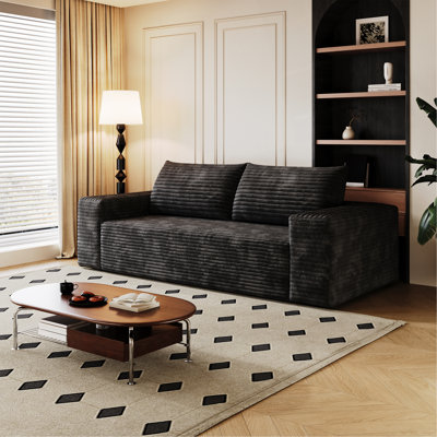 Boneless 71" 3Setaser Sofa,Corduroy Fabric,Deep Seat Couches,Comfy Loveseat Sofa,No Assembly,1Pcs For Living Room, Bedroom,Conference Room ,Apartment