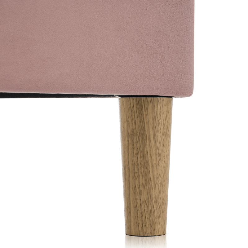 Upholstered Bed With Usb Linen, Single (3'), Pink