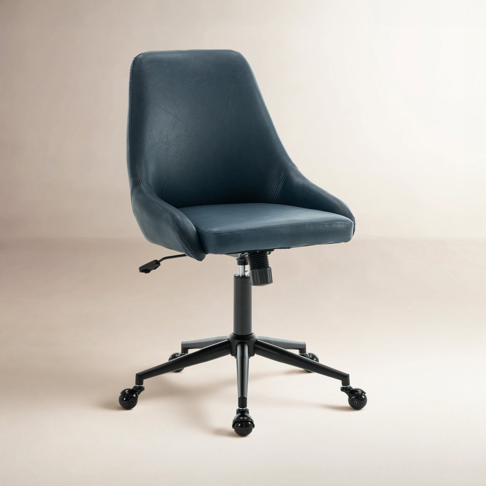 Vanora Office Chair, Navy Faux Leather