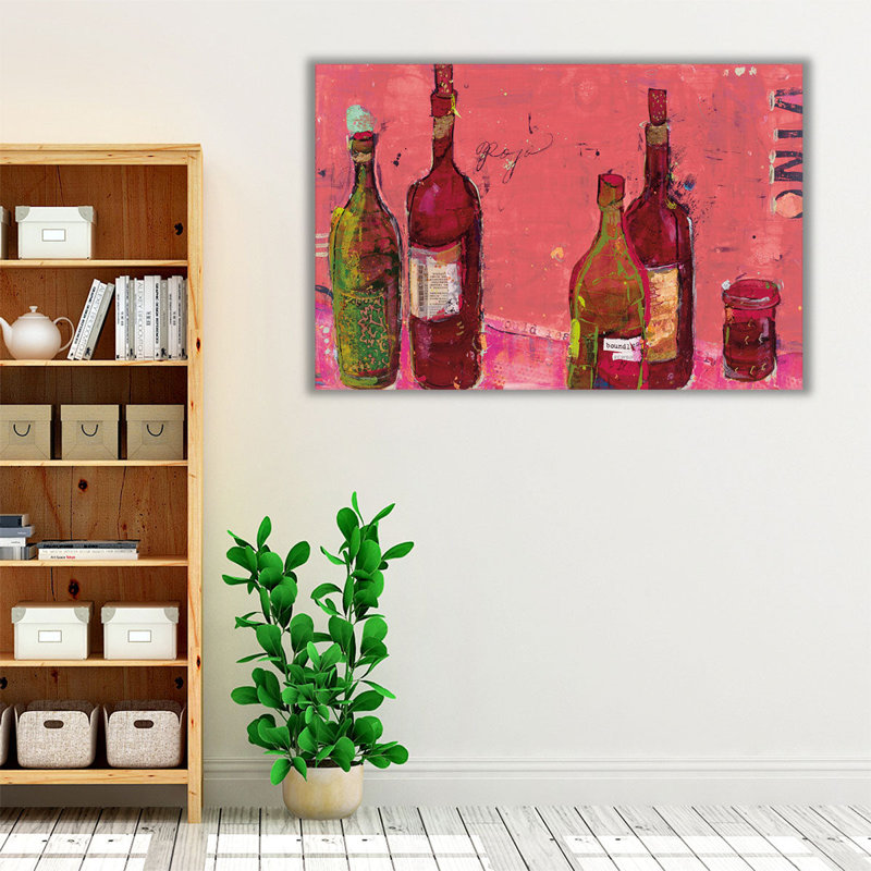 Vino corail - reproduction d'art sur toile, H 40 po x l 60 po