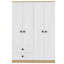Garde-robe 4 portes avec tiroirs, tablette et tringle, blanc