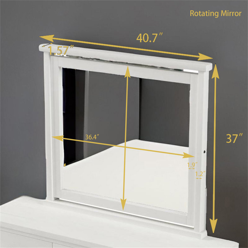 Miroir pour commode Braelin, Blanc