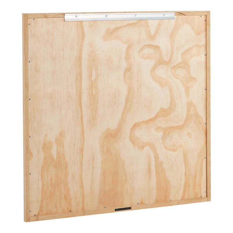 Burfield Bathroom Vanity Mirror, Natural Bamboo, 34" x 34"