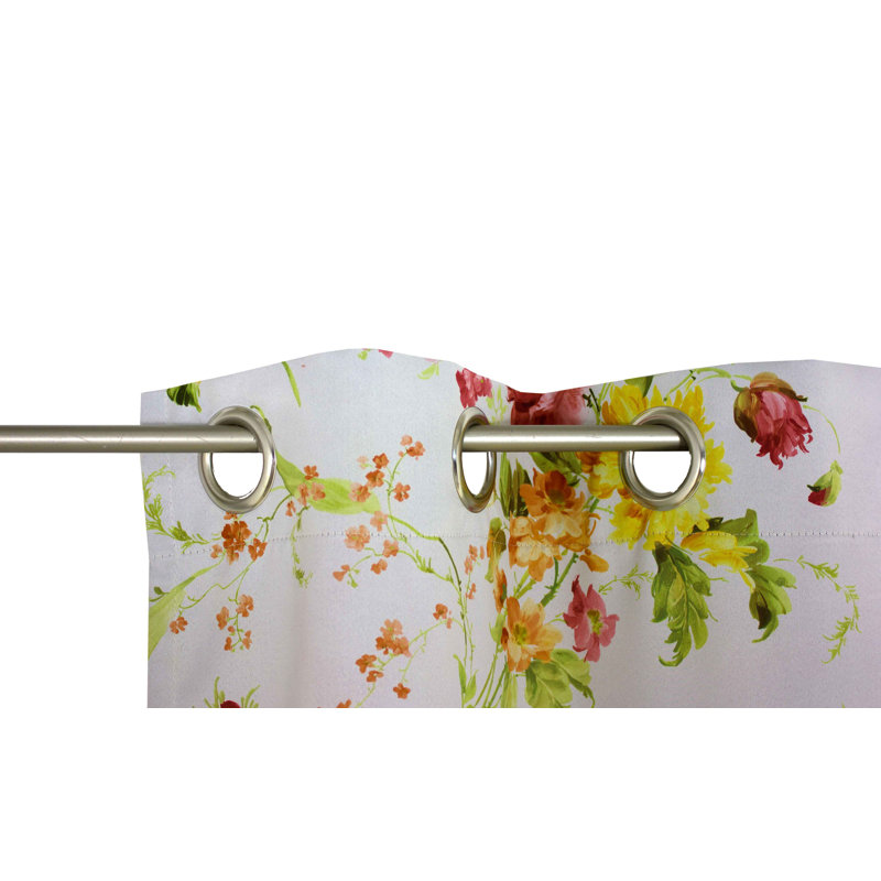 Pansy Blackout Curtain Single Panel, Red and yellow, 145cm Width x 245cm Drop