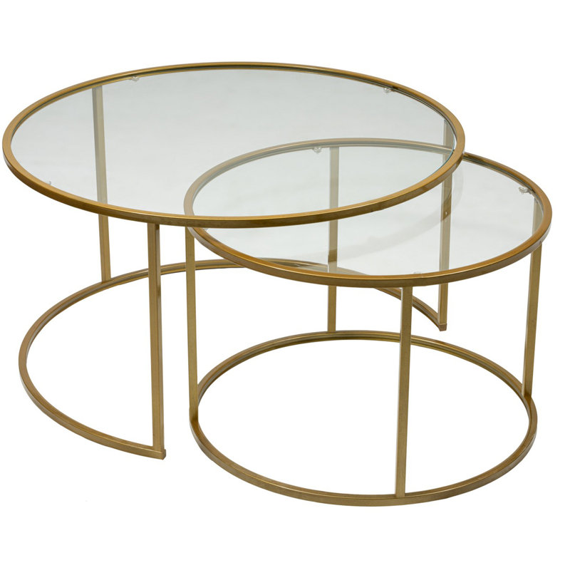 Frame Coffee Table, Gold, 43" H x 60" L x 60" W
