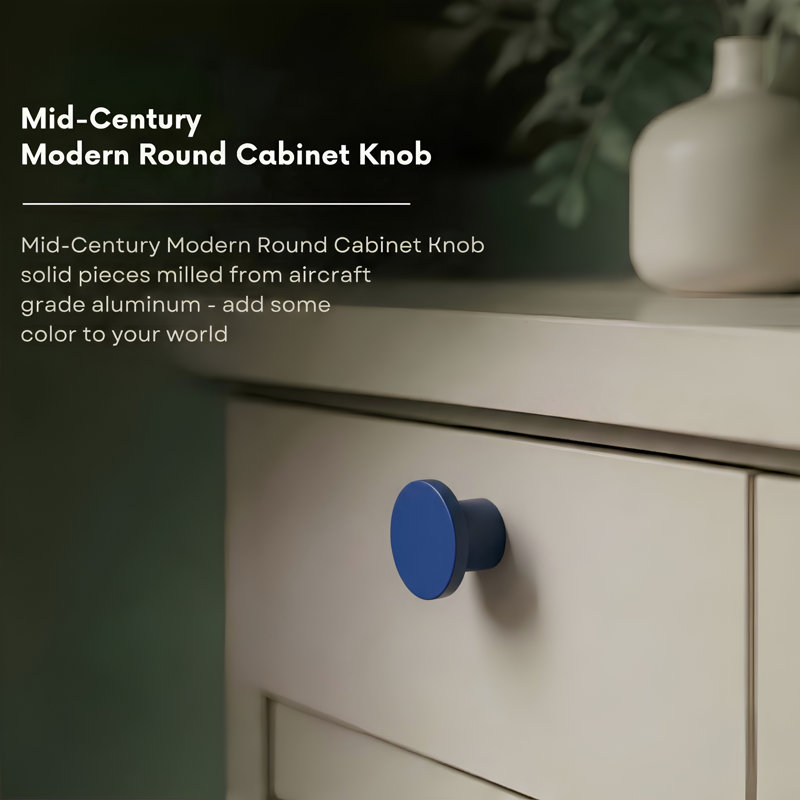 1" Diameter Circle Knob, Polo (Navy Blue)