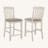 Set Of 2 Slat Back Counter Height Chair, Fossil And Rustic Cream