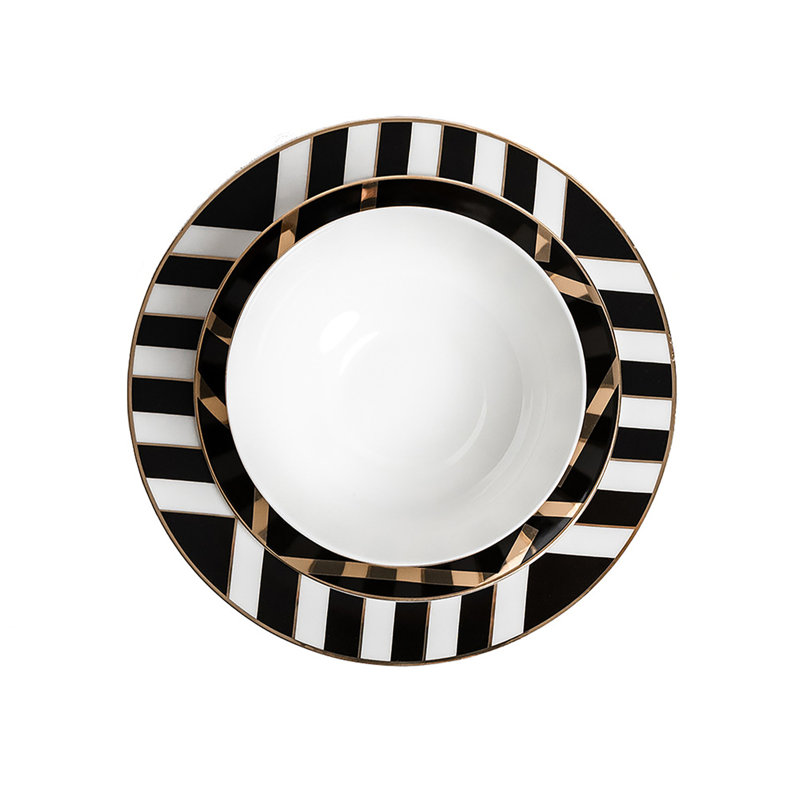 DeLorin 12 Piece Bone China Dinnerware Set - Service for 4