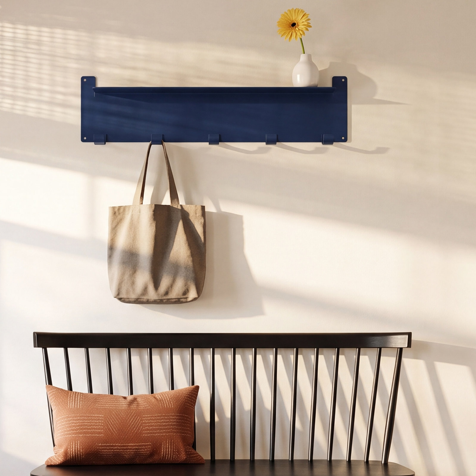Ackworth Iron 5-Hook Wall-Mounted Hook, Estate Blue