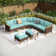 Argyri Wicker Outdoor Patio Conversation Furniture Sectional Set with Fire Pit Table
