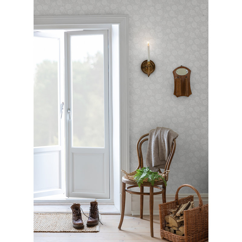 Rouleau de papier peint L 33 pi x l 20,9 po Alencon, Gris clair