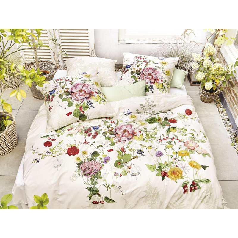 Cotton Reversible Modern Contemporary Duvet Cover Set, Beige, 155 x 200cm Duvet Cover + 1 Pillowcase (80 x 90)