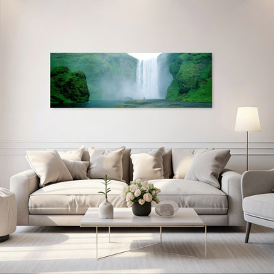 Skogafoss Falls, rivière Skogar, Islande, paysage abstrait contemporain, art mural
