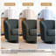 Fauteuil demi-tonneau pivotant en chenille gris avec base en bois massif Applewold-630617474