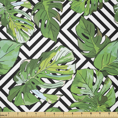 Chrysanthi Macro Palm Leaves on Minimalist Botany Multi-Purpose Fabric