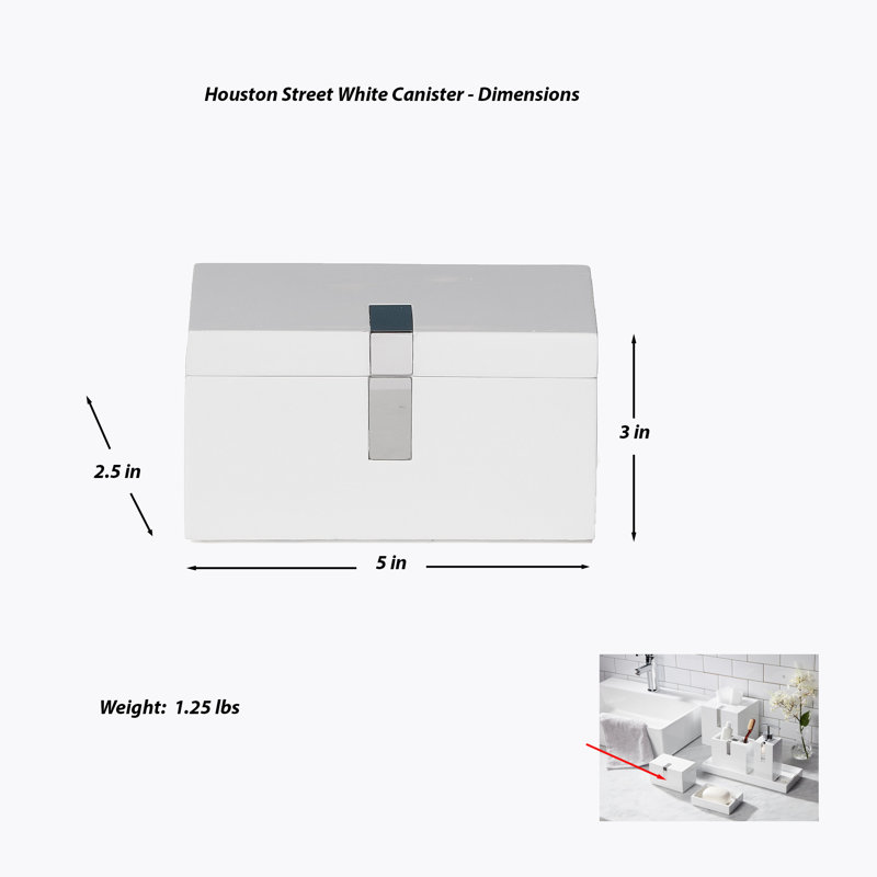 Contenant de rangement pour salle de bain Houston Street, Blanc