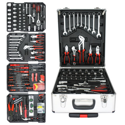 899pcs Home Repair Tool Set Kit, Toolbox Storage Case with 4 Drawers, General Household Tool Kit with Rolling Tool Box, Tool Set Kit for Maintenance, Garden, Homeowner, Handyman