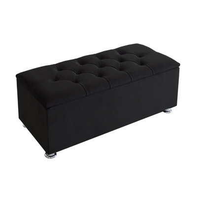 Lordan Velvet Upholstered Storage Bench