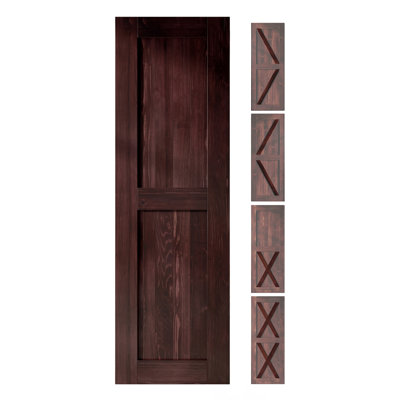 84'' Solid Wood Semi-Gloss without Installation Hardware Kit Barn Door