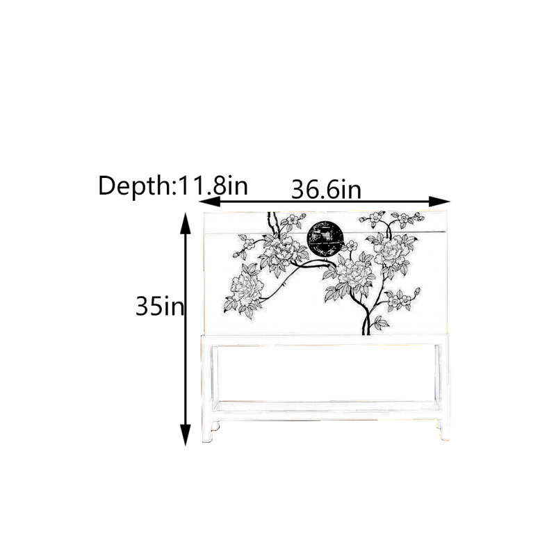 Commode d'entrée en bois de camphre massif