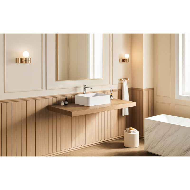 Lavabo vasque de salle de bain blanc mat 20 po x 14 po - Matériau et finition de la surface unie élégante